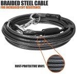 Heavy Duty 25ft Dog Tie Out Cable - Reflective