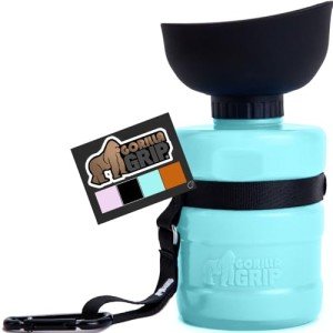 GORILLA GRIP Portable Dog Water Bottle - Turquoise