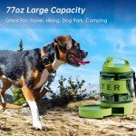 77oz Portable Dog Water Dispenser with Bowl