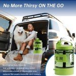 77oz Portable Dog Water Dispenser with Bowl