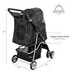 VIVO Black 4-Wheel Pet Stroller and Carrier