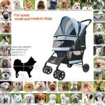 Lightweight 4-Wheel Pet Stroller for Small Dogs