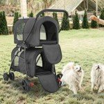 MoNiBloom Double Dog Stroller with Detachable Bags