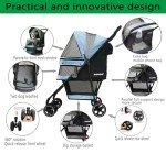 Lightweight 4-Wheel Pet Stroller for Small Dogs