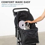 VIVO Black 4-Wheel Pet Stroller and Carrier