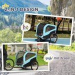 Large Dog Bike Trailer & Stroller Combo - Blue