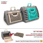 Foldable Travel Cat Carrier - Gray and Tan