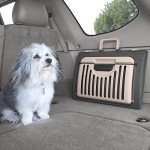 Foldable Travel Cat Carrier - Gray and Tan