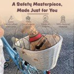 Natural Wicker Dog Bike Basket with Soft Cushion