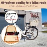 Natural Wicker Dog Bike Basket with Soft Cushion