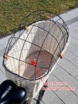 Natural Wicker Dog Bike Basket with Soft Cushion