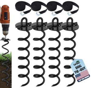 Heavy Duty Spiral Stakes Anchor Kit for Pets