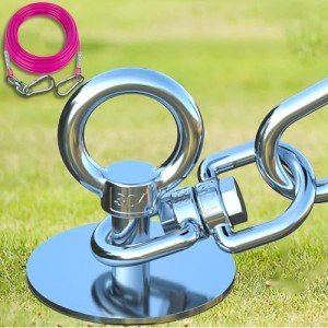 TOPKNOT Heavy Duty Dog Tie Out Cable and Stake