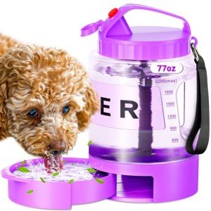 Large Portable Dog Water Bottle - 77oz Purple