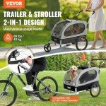 VEVOR Dog Bike Trailer & Pet Stroller 2-in-1