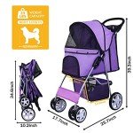 ELEVON 4-Wheel Pet Stroller for Dogs & Cats