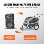 VEVOR Dog Bike Trailer & Pet Stroller 2-in-1