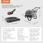 VEVOR Dog Bike Trailer & Pet Stroller 2-in-1