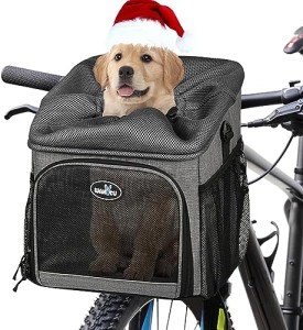 Wakytu Pet Bike Basket Carrier for Small Dogs