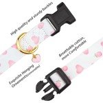 Cute Cotton Love Heart Dog Collar in Pink & White
