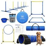 Portable Dog Agility Course with Tunnel and Jumps