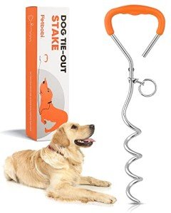 Heavy Duty Dog Tie Out Stake - 16" Orange