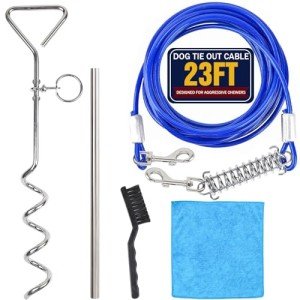 6-Piece Heavy Duty Dog Tie Out Set