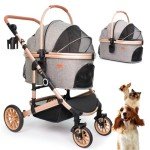 Foldable Pet Stroller for Small Dogs and Cats