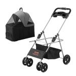 VEVOR Lightweight Dog Stroller with Storage Basket