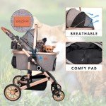 Foldable Pet Stroller for Small Dogs and Cats