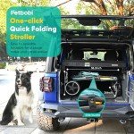 Petbobi Medium Dog Stroller - Easy Fold, All Terrain