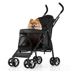 MoNiBloom 4-Wheel Pet Stroller with Sun Cover