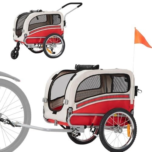 2-in-1 Pet Bicycle Trailer & Stroller for Dogs