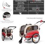2-in-1 Pet Bicycle Trailer & Stroller for Dogs