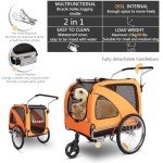 2-in-1 Large Dog Bike Trailer and Stroller