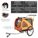 2-in-1 Large Dog Bike Trailer and Stroller