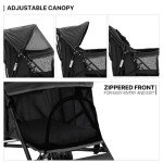 MoNiBloom 4-Wheel Pet Stroller with Sun Cover