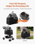 VEVOR Lightweight Dog Stroller with Storage Basket