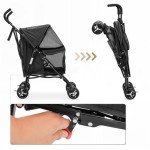 MoNiBloom 4-Wheel Pet Stroller with Sun Cover