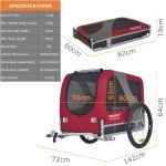 Doggyhut Premium Large Dog Bike Trailer - Red