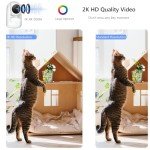 Kadymay 2K HD Dog Camera with Motion Tracking