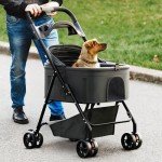 3-in-1 Foldable Pet Stroller and Carrier