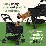 3-in-1 Foldable Pet Stroller and Carrier