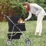 4-Wheel Pet Stroller for Small Dogs & Cats