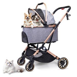 Foldable 3-in-1 Dog Stroller for Medium Pets