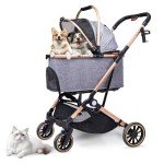 Foldable 3-in-1 Dog Stroller for Medium Pets