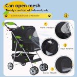 4-Wheel Pet Stroller for Small Dogs & Cats