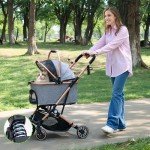 Foldable 3-in-1 Dog Stroller for Medium Pets