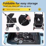 4-Wheel Pet Stroller for Small Dogs & Cats