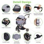Foldable 3-in-1 Dog Stroller for Medium Pets